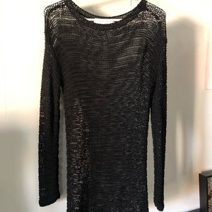 Open weave tunic, black